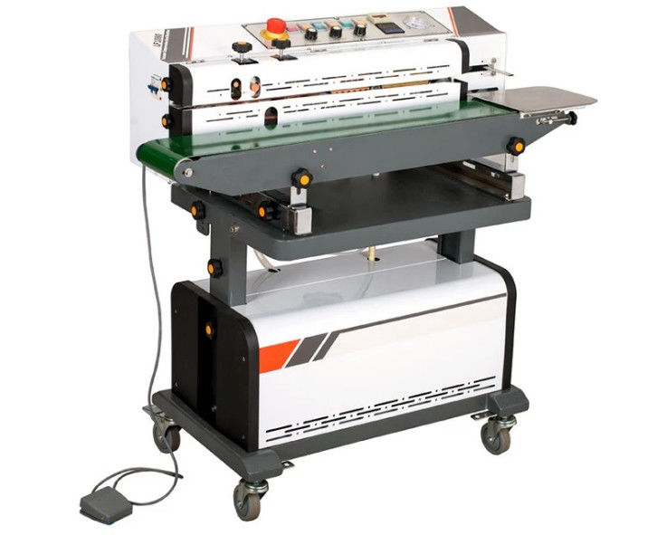 Nitrogen Gas Flushing Vacuum Continuous Band Sealer Plastic Bag Heat Sealing Machine With Ink Roller Printing