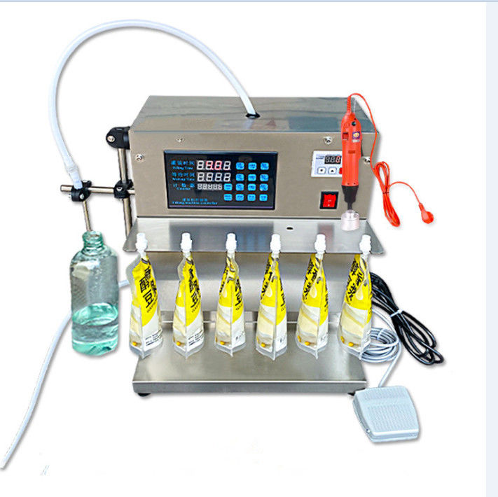 2000ml Spout Pouch Liquid Filling Packaging Machine Table Type 2 Heads