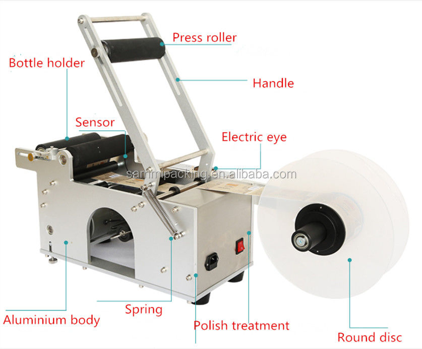 Round Bottle Semi Auto Labeling Machine Electric Driven Type Multipurpose