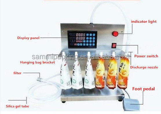 Customized Spout Bag Filling Machine , Table Type 100ml 8 Head Liquid Filling Machine