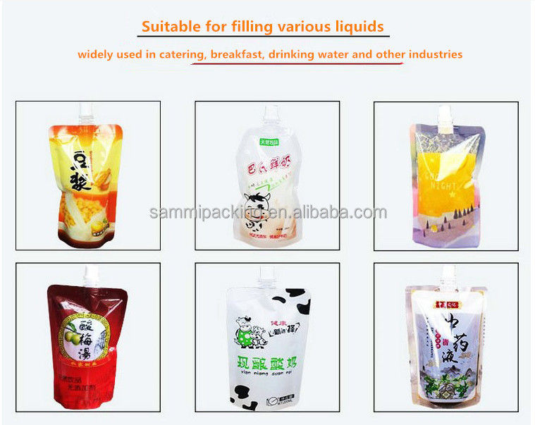 Customized Spout Bag Filling Machine , Table Type 100ml 8 Head Liquid Filling Machine