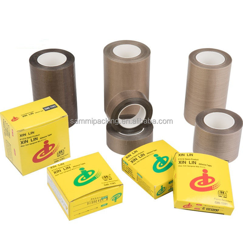 Brown PTFE Coated Fiberglass Tape for Welding and Sealing Belt Width 13/15/19/25/30/50MM