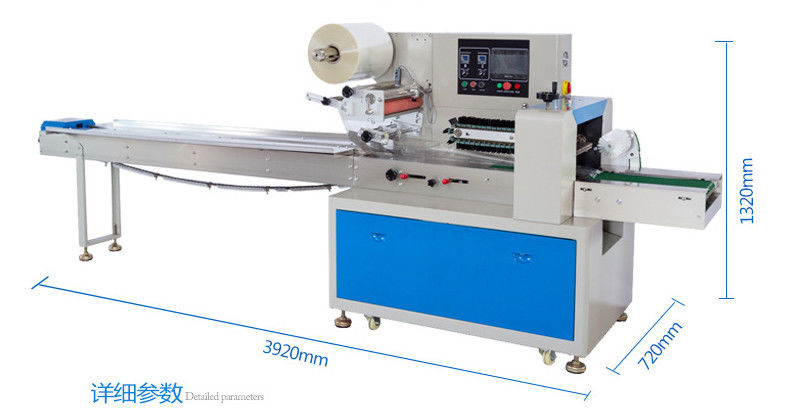 Horizontal Biscuit Cracker Flow Wrapping Pillow Packing Machine For Chocolate Cheese Bread