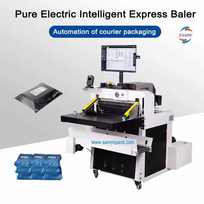 Automatic Scanning Bar Code Printing Express Sheet PE Roll Bags Bagging Sticking Labels Sealing Packaging Machine