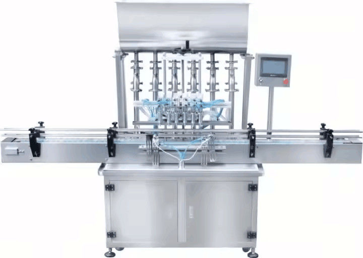 Inline 4 Nozzles Liquid Filling Machine Automatic Overflow Liquid Bottle Filler For Beverage Juice