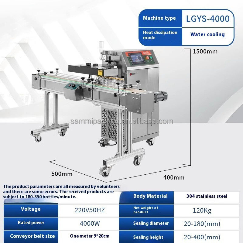 Automatic Floor Type Continuous Induction Sealing Machine Induction Heat Sealer For Small Plastic Bottle