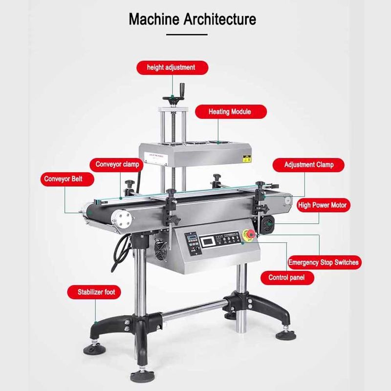 High-Efficient Continuous Vertical Automatic Induction Sealing Machine for Beverage Cans Barrels Aluminum Foil Bottle Cap Gear