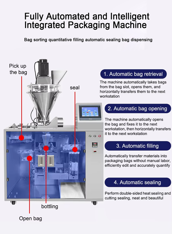 Automatic Granule Bag Packing Machine Multi-Function Prefabricated Zipper Bag for Pet Food Cat Food Dog Food