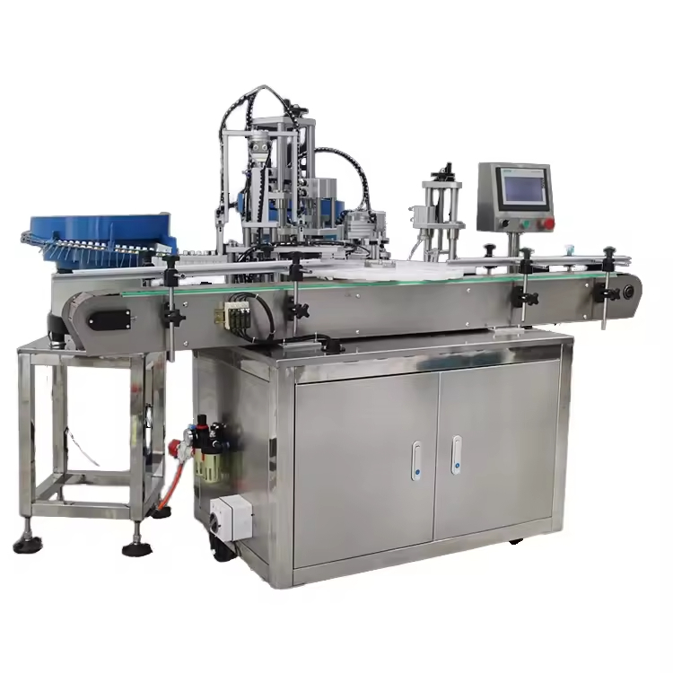 High Speed Automatic Production Line for Perfume Nozzle Tying and Plastic Bottle Cap Pressing Capping Machine