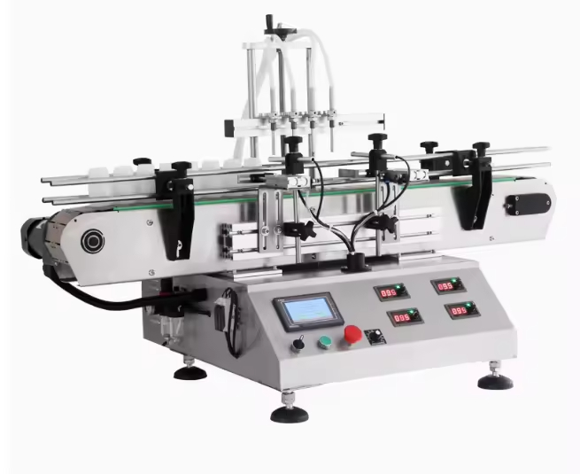 Liquid Filling Machine Desktop Automatic Small Essential Oil Perfume Liquid Bottle Filling Capping and Labeling Machine 4 Heads