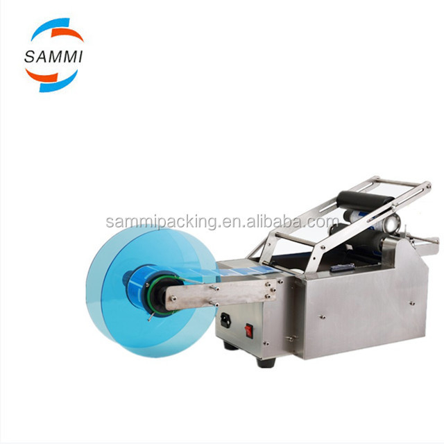 MT-50 Semi Automatic Round Wine Bottle Paper Sticker Labeling Machine for Pet Bottles Cans