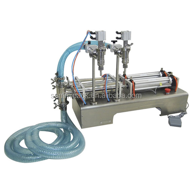 Small Scale PET Plastic Glass Bottle Liquid Filler 2 Heads Semi Automatic Filling Machine 1000-5000ML