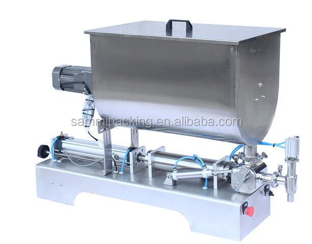 One Nozzle Big Valve Mixed Bean Sauce Filling Machine/ Piston Sauce Filler U Type Hopper
