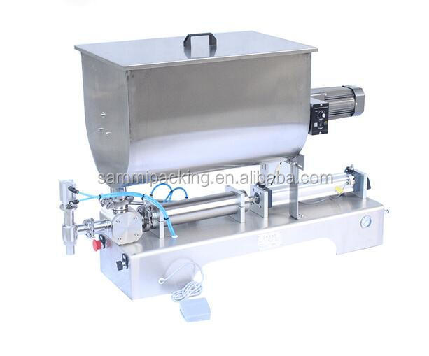 One Nozzle Big Valve Mixed Bean Sauce Filling Machine/ Piston Sauce Filler U Type Hopper
