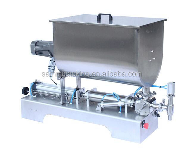 One Nozzle Big Valve Mixed Bean Sauce Filling Machine/ Piston Sauce Filler U Type Hopper