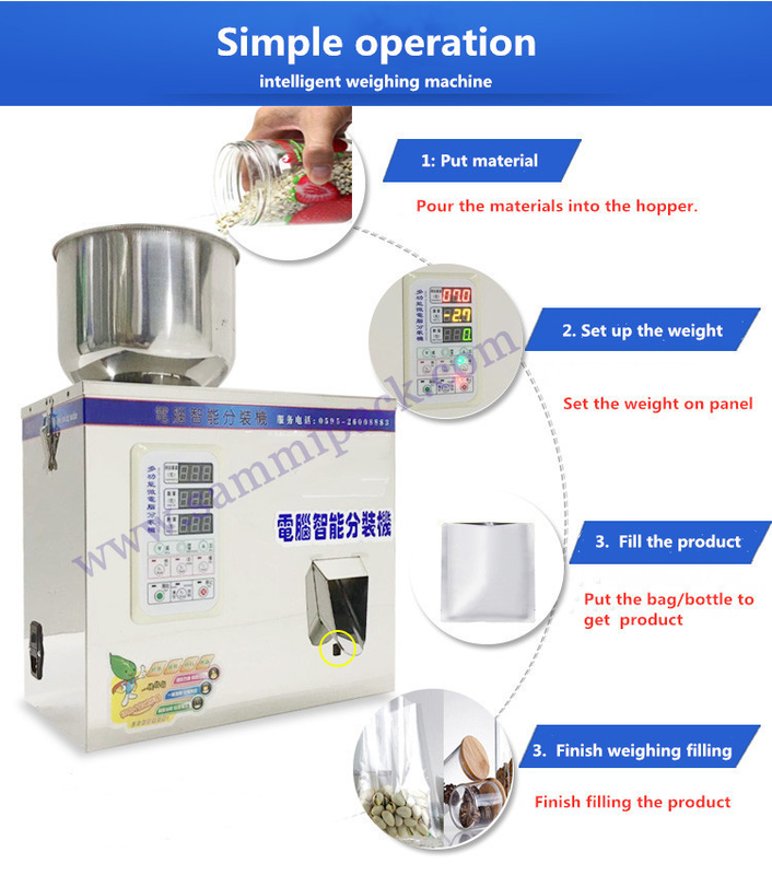 1-50g Semi-automatic Powder Granules Weighing and Filling Machine for Nuts Popcorn Coffee Bean Dispenser Machine