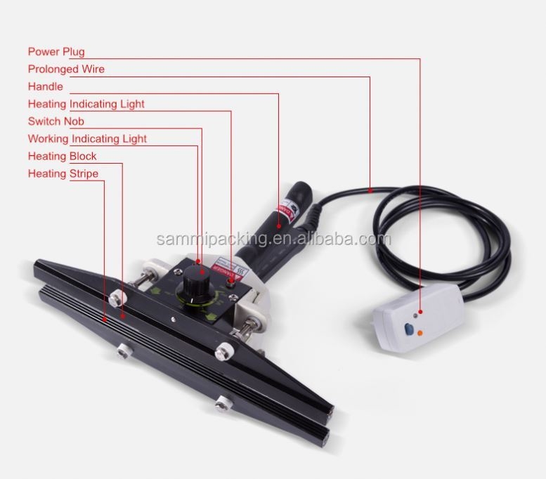 FKR-200 Semi-Automatic Hand Impulse Sealer Manual Sealing Machine for Carton Commodity and Beverage Packaging