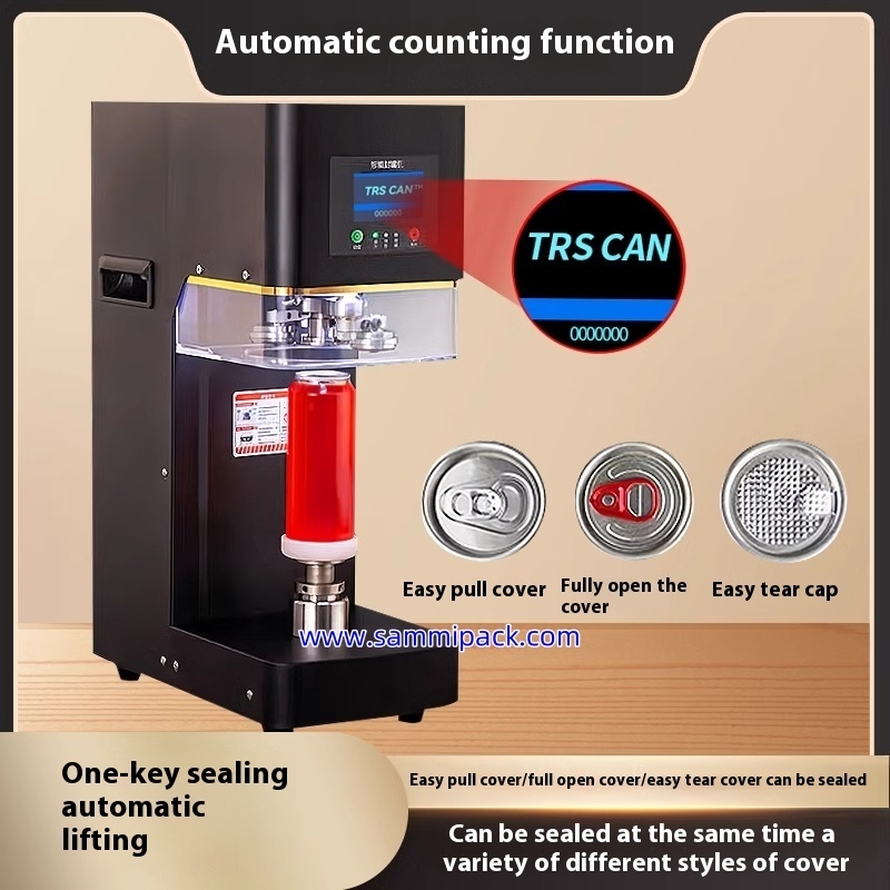 Hot Sale Commercial Soda Can Sealing Machine for 250ml-500ml Aluminum PET Cans, Easy-Open Lid Can Seamer for Drink Packaging