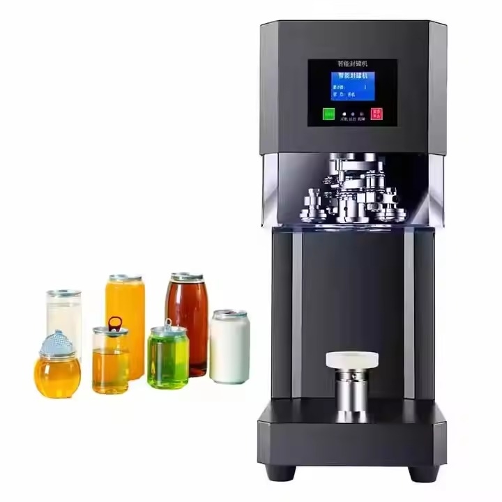 2025 New Design Home & Commercial Semi-Automatic Pet Cans Sealing Machine 200ml 250ml 330ml 500ml Tin Can Seamer for Beverages