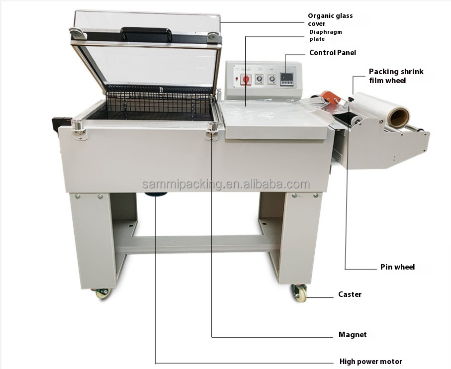 2 in 1 FM-5540 Heat Shrink Tunnel Shrink Wrapping Machine for Bottle/box