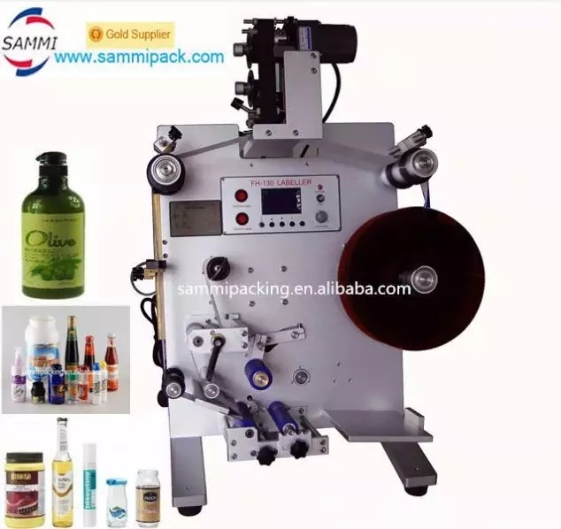 SL-130 Verital Round Bottle Labeller,Adhesive Stickers Labeling Machine for Round Bottles
