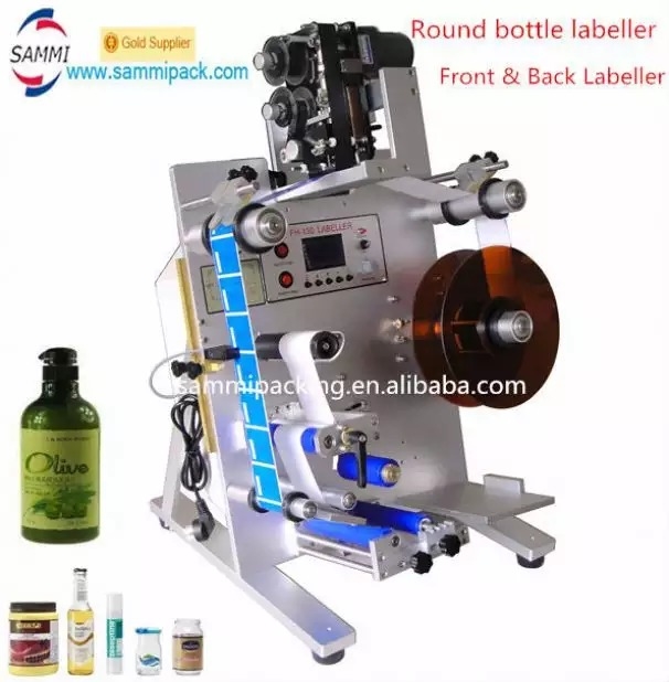 SL-130 Verital Round Bottle Labeller,Adhesive Stickers Labeling Machine for Round Bottles