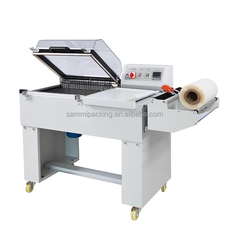 FM-5540 Electric Semi-Automatic Heat Shrink Tunnel Wrapping Machine 2-in-1 for Shrink Wrapping Bottles/Boxes for Wood Packaging
