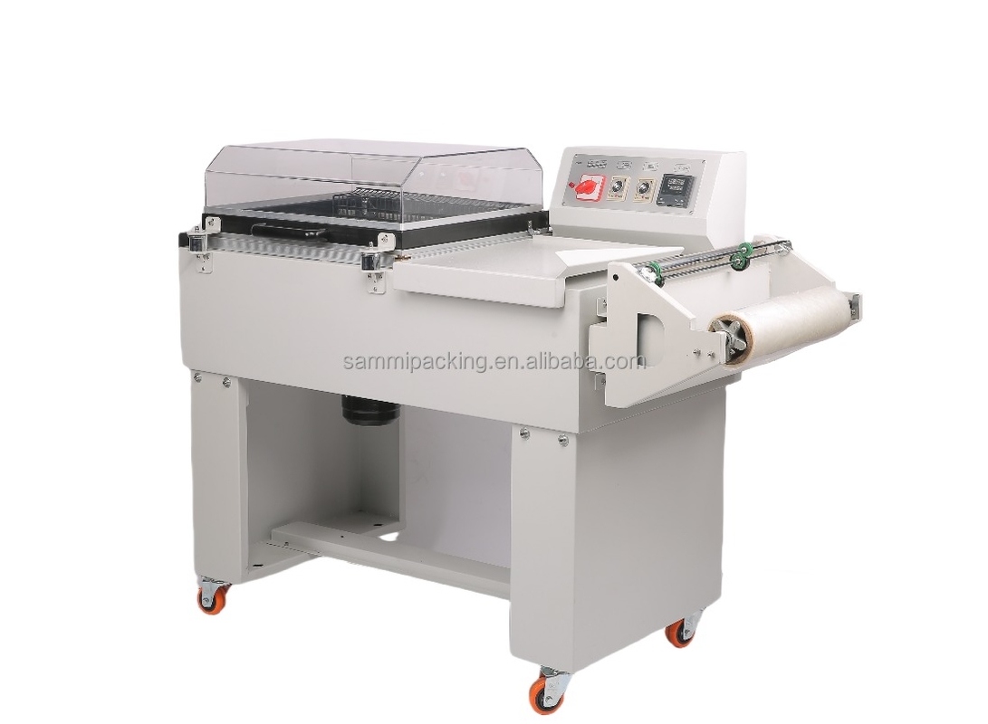 FM-5540 Electric Semi-Automatic Heat Shrink Tunnel Wrapping Machine 2-in-1 for Shrink Wrapping Bottles/Boxes for Wood Packaging