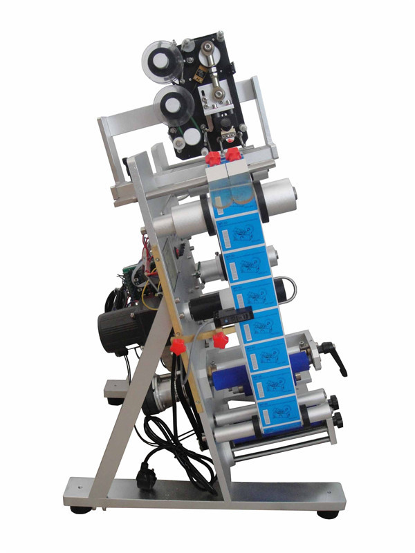 Automatic Desktop Vertical Inline Sticker Labeling Machine With Date Printer for Wrap Round Bottle