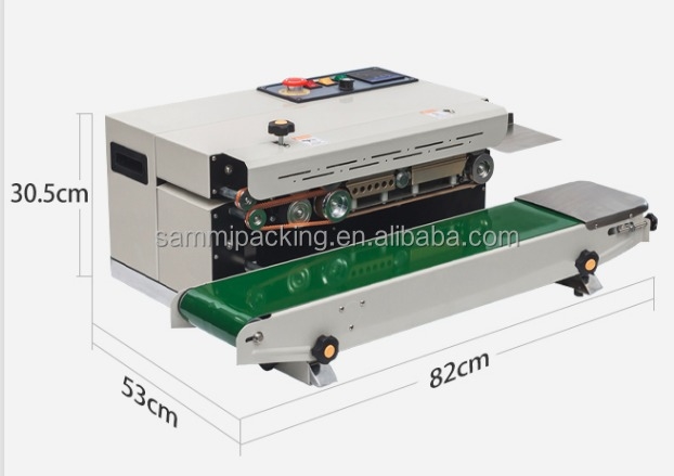 High-Speed Continuous Band Sealer FR900C - Plastic Bag Sealing Machine with Counter, Food Packaging Heat Sealer