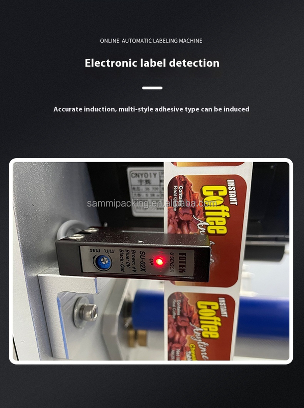 Desktop Double Sides Label Applicator for Square Bottles Automatic Flat Round Plastic Glass Bottle Sticker Machine with Conveyor