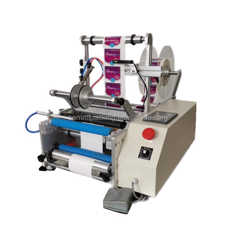 Semi Automatic 10ml Glass Bottle Single/Double Side Sticker Label Round Bottle Labeling Machine