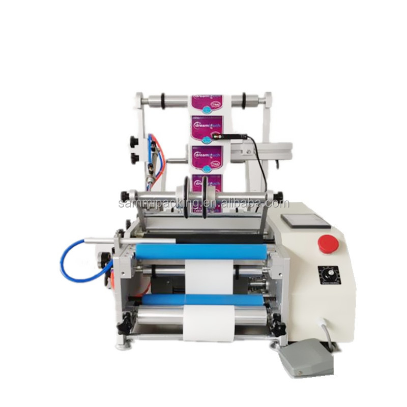 Labeling Machine Semi Automatic Plastic Bottle Label Sticker Tabletop Double Side Round Bottle Labeling Machine