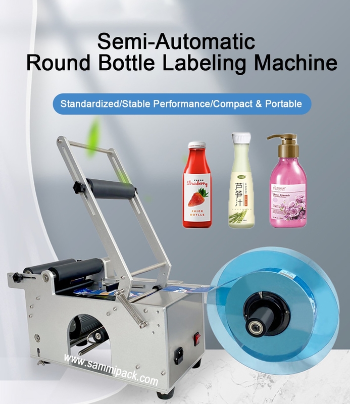 Small Desktop Bottle Packaging Labeling Machine Automatic Round Bottle Labeling Machine Instead of Manual Labelle Machine