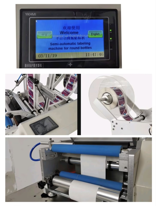 Wholesale Water Plastic Bottle Label Sticker Tabletop Double Side Round Bottle Labelling Machine With Counter