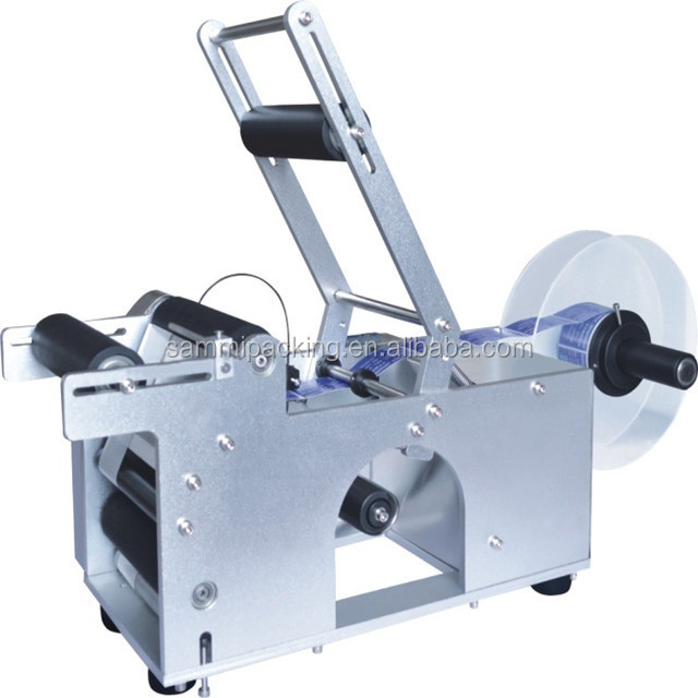 MT-50 Semi-Automatic Adhesive Sticker Labeling Machine for Round Bottles Jars for Metal Paper Glass Packaging Food Use-New Used
