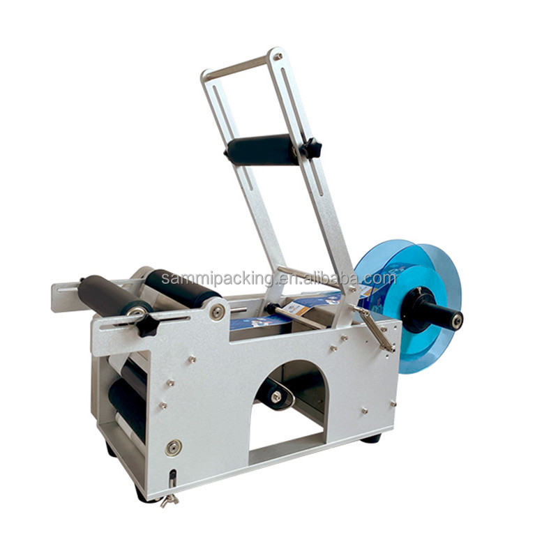 Good Selling  MT-50 Glass and Plastic Round Bottle Manual Adhesive Sticker Labeling Machine