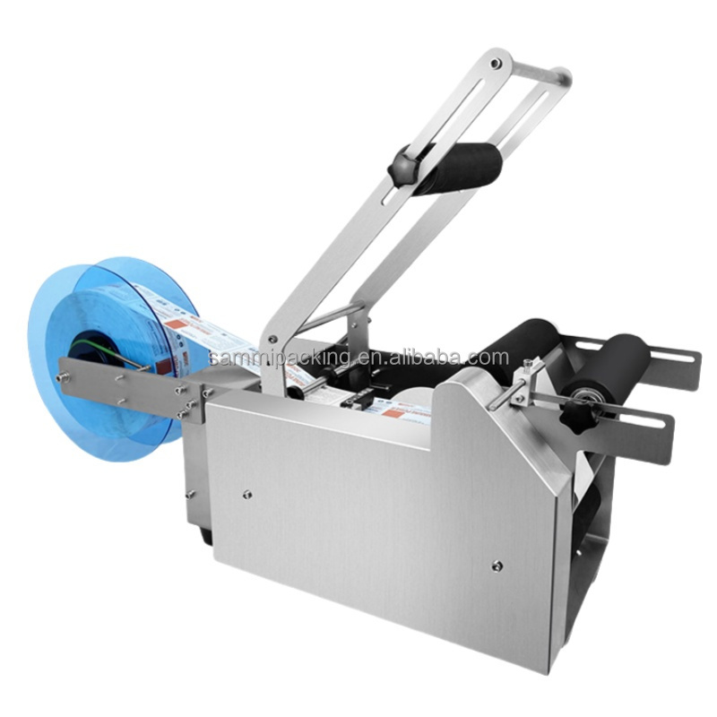 Good Selling  MT-50 Glass and Plastic Round Bottle Manual Adhesive Sticker Labeling Machine