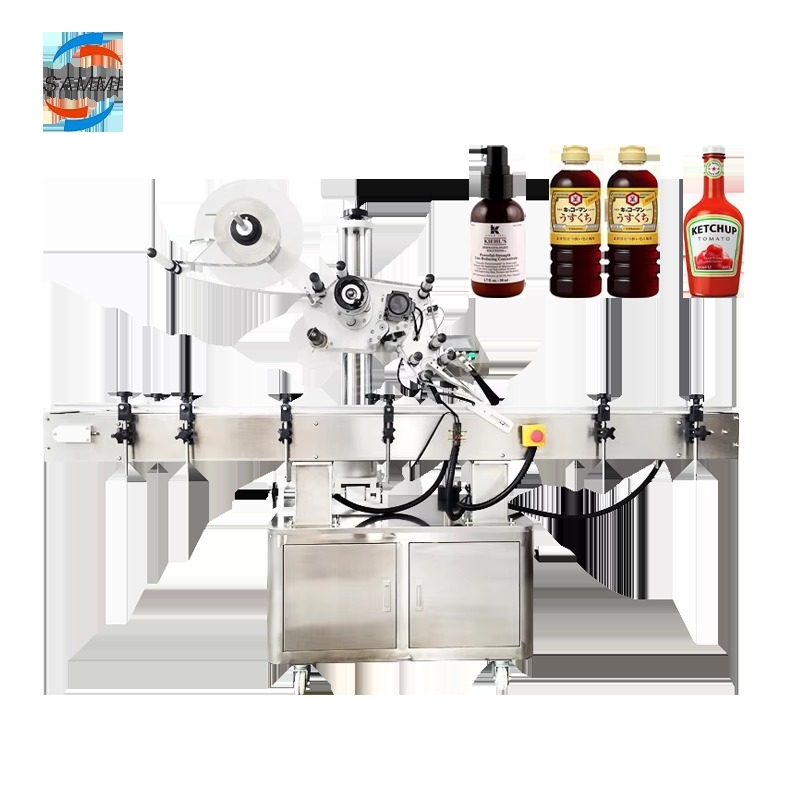 High Efficiency Semi-automatic Flat Labeller for Pouch and Carton with Hot Foil Stamping, Manual Bag Labeling Machine