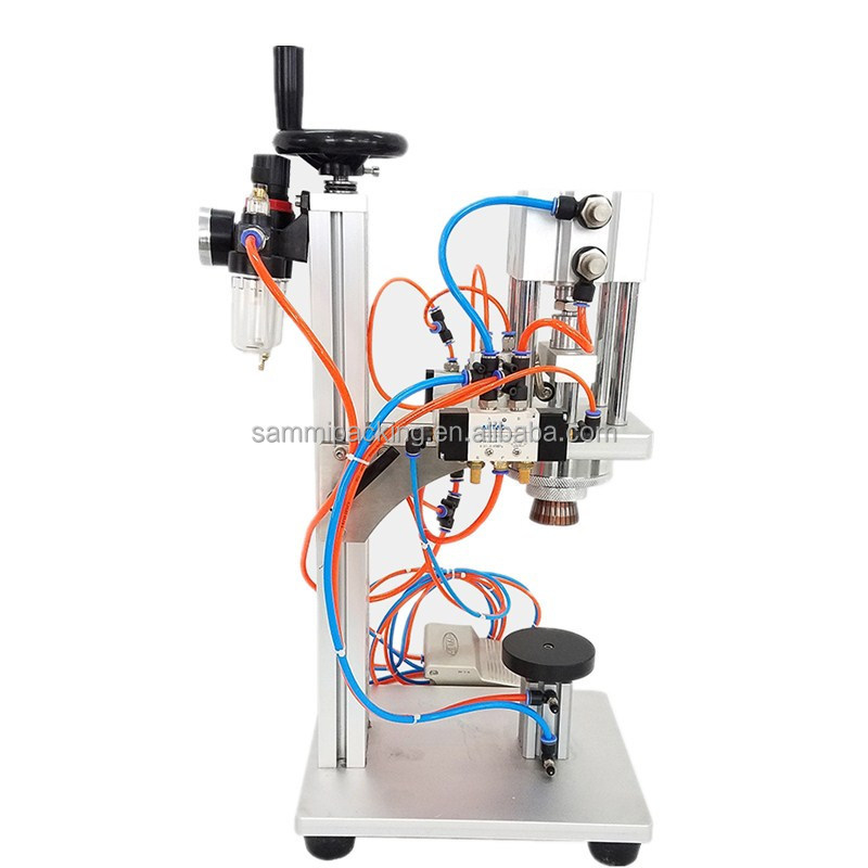 Professional Compact Tabletop Perfume Crimping Machine Pneumatic Semi-Automatic 13mm-20mm Small Bottle Capping Spray Nozzle