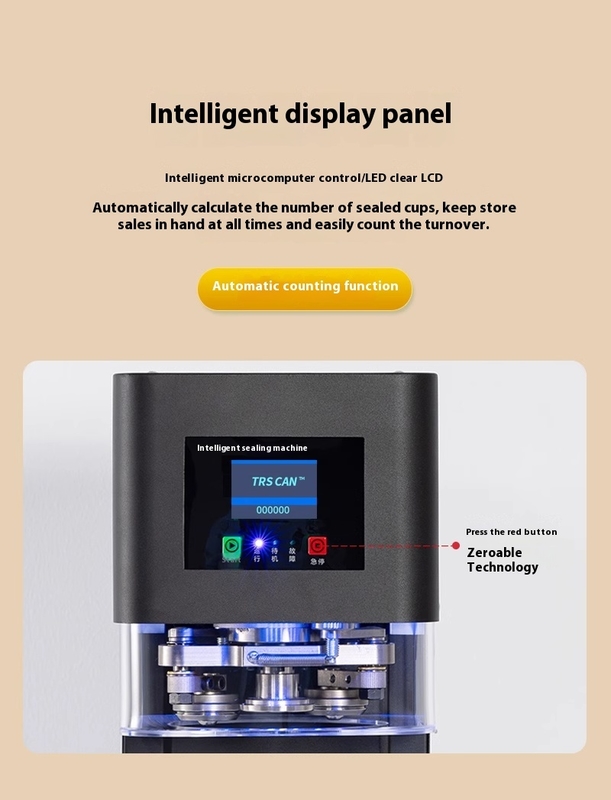 2025 Hot Sale Automatic Can Sealing Machine for PET/Aluminum Can-Soda, Beer, Juice, Bubble Tea Sealer with 3S Non-Rotating Tech