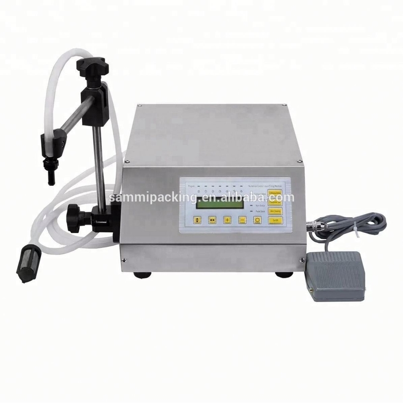 GFK-160 Semi-Automatic Electric Single Head Manual Cup Filler Small Automatic Vacuum Beverage Water/Oil Filling Machine Wood