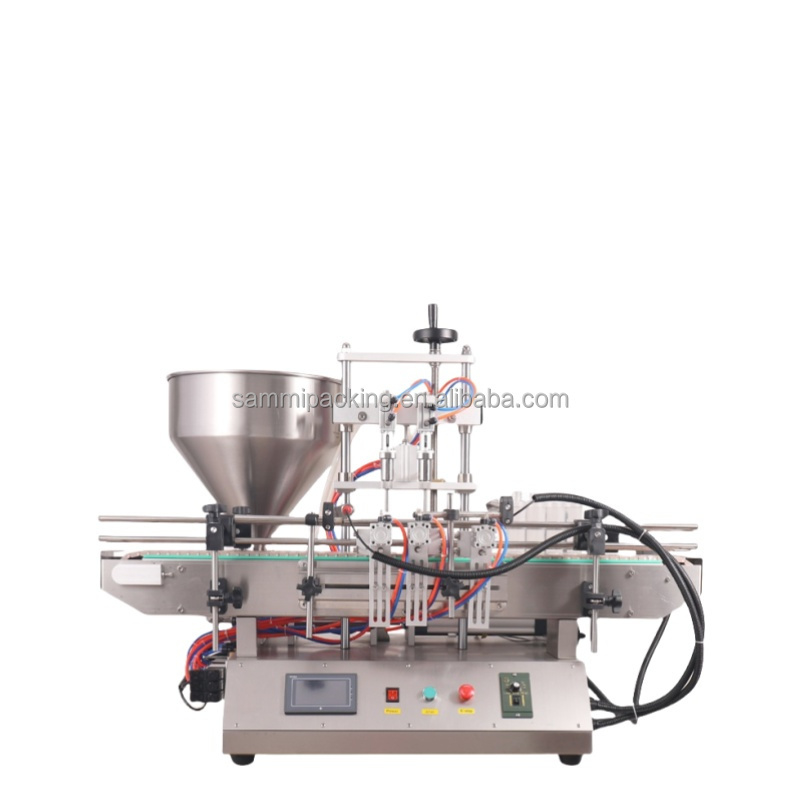 High Speed Automatic Cosmetic Cream Filling Machine Tomato Sauce Filling Machine Peanut Butter Filler with Conveyor