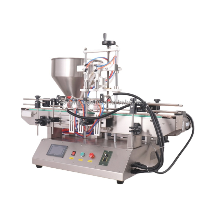 High Speed Automatic Cosmetic Cream Filling Machine Tomato Sauce Filling Machine Peanut Butter Filler with Conveyor