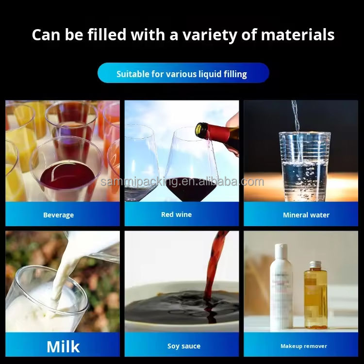 Automatic Four-Head Oral Liquid Filling Machine Simple Operation for Milk Juice Soy Sauce Vinegar Beer 5 ml to 500 ml Big Volume