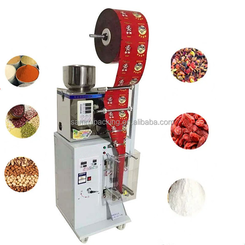 Automatic Small Business Powder Filling Machine Grain Weighing PLC Motor Controlled Sealing Application Pouch Chemical Use