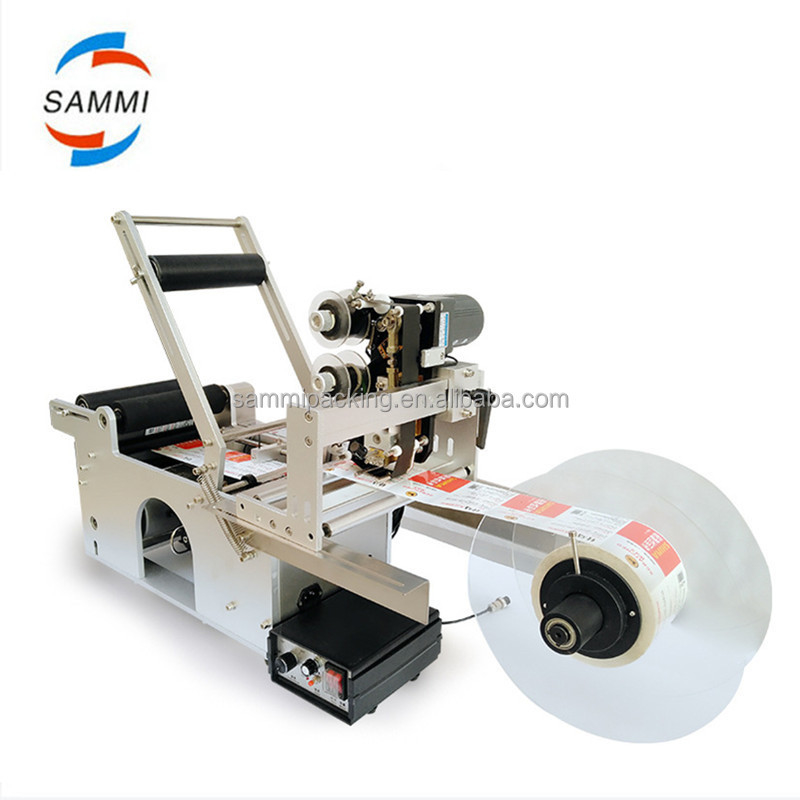 Semi Automatic Round Bottle Labeler, Labeling Machine with Production Date,batch Number Code Printing