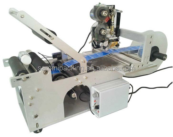 Semi Automatic Round Bottle Labeler, Labeling Machine with Production Date,batch Number Code Printing
