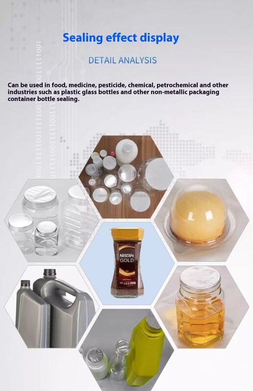 Highly Efficient Semi Automatic Plastic Glass Can Bottle Jar Aluminum Foil  Lid Induction Sealing Machine