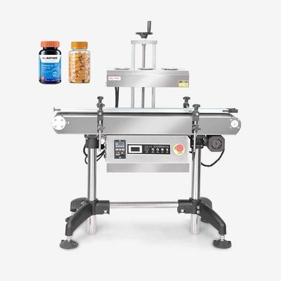 High-Efficient Continuous Vertical Automatic Induction Sealing Machine for Beverage Cans Barrels Aluminum Foil Bottle Cap Gear